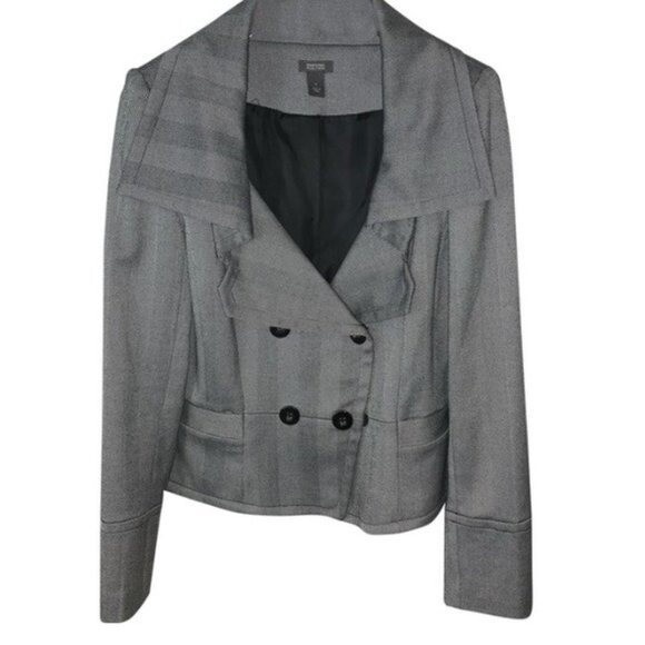 Kenneth Cole Reaction Jackets & Blazers - Kenneth Cole Reaction Blazer Double Breasted Grey Black Herringbone Workingcore